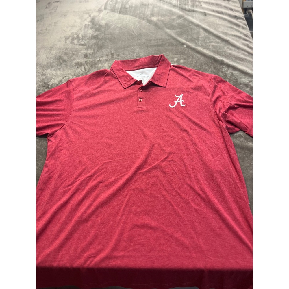 Colosseum Alabama Crimson Tide Mens 3XT Big & Tall Polo Shirt Heather Red